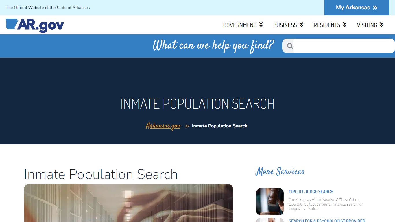 Inmate Population Search – Arkansas.gov